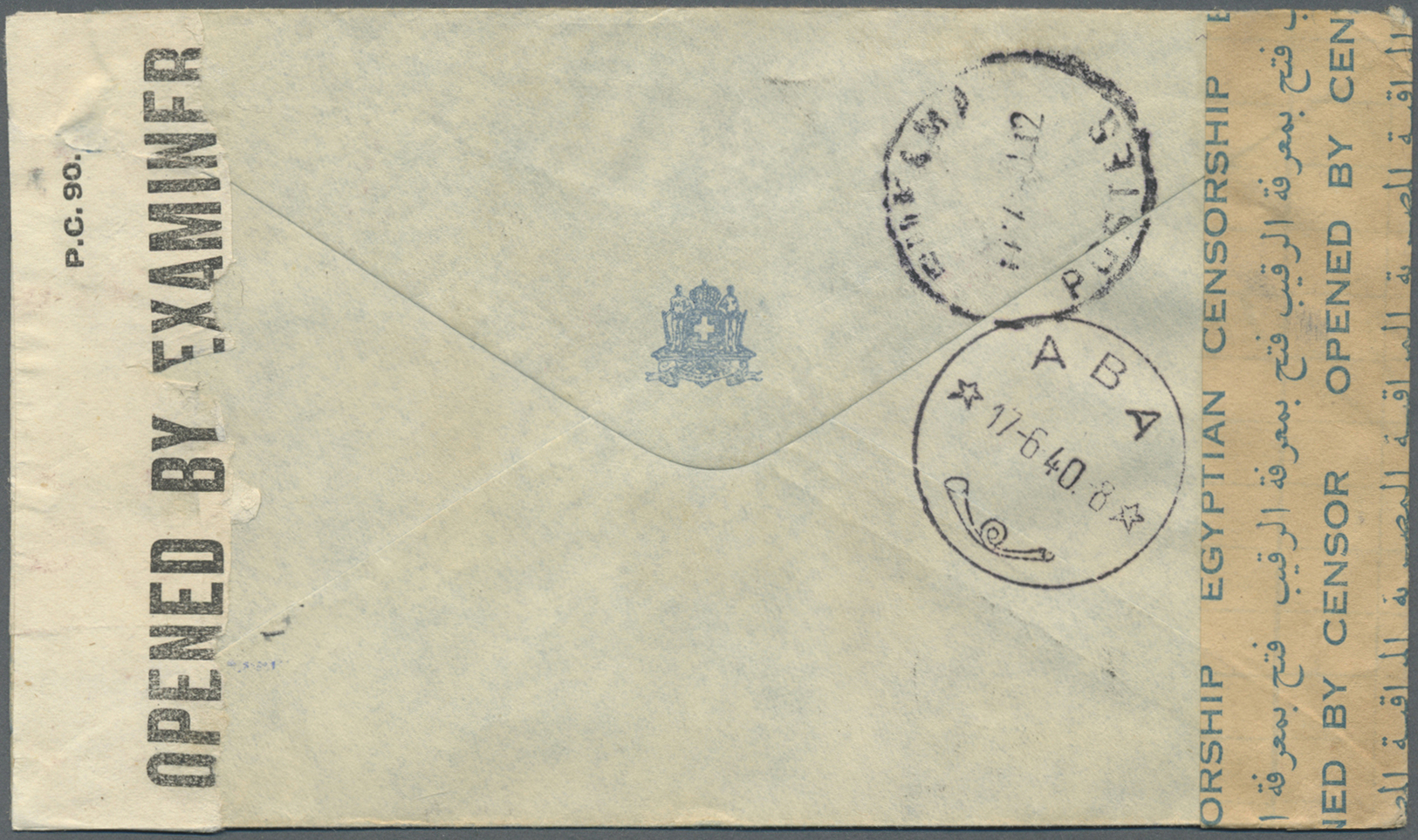 Br Zypern: 1940. Envelope Addressed To The Belgian Congo Bearing SG 150, 2½p Blue Tied By Nicosia Double Ring '10 - Other & Unclassified