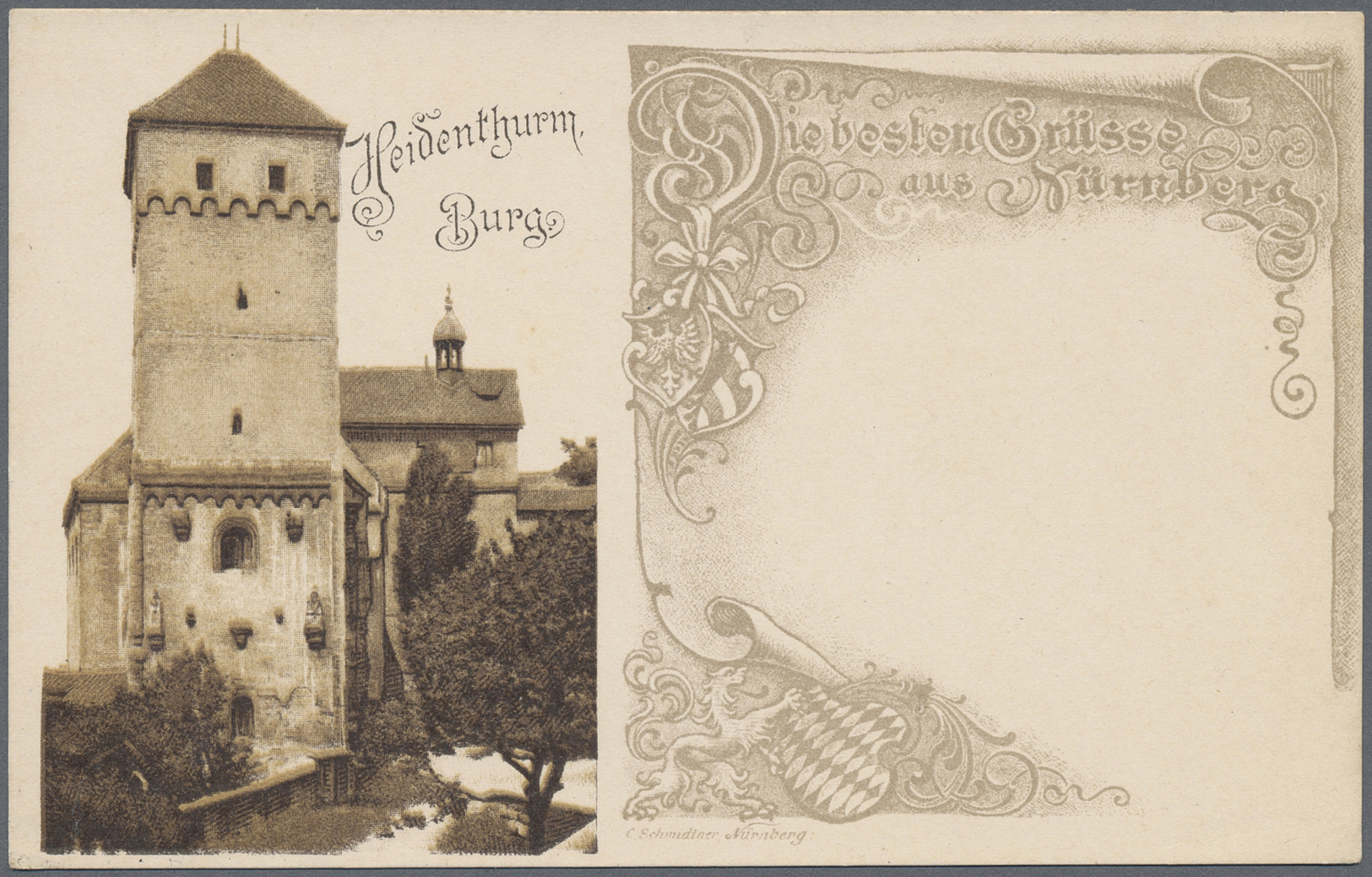 Ansichtskarten: Bayern: NÜRNBERG (alte PLZ 8500), 9 Dekorative Vorläuferkarten Stadtansichten Mit Ve - Altri & Non Classificati