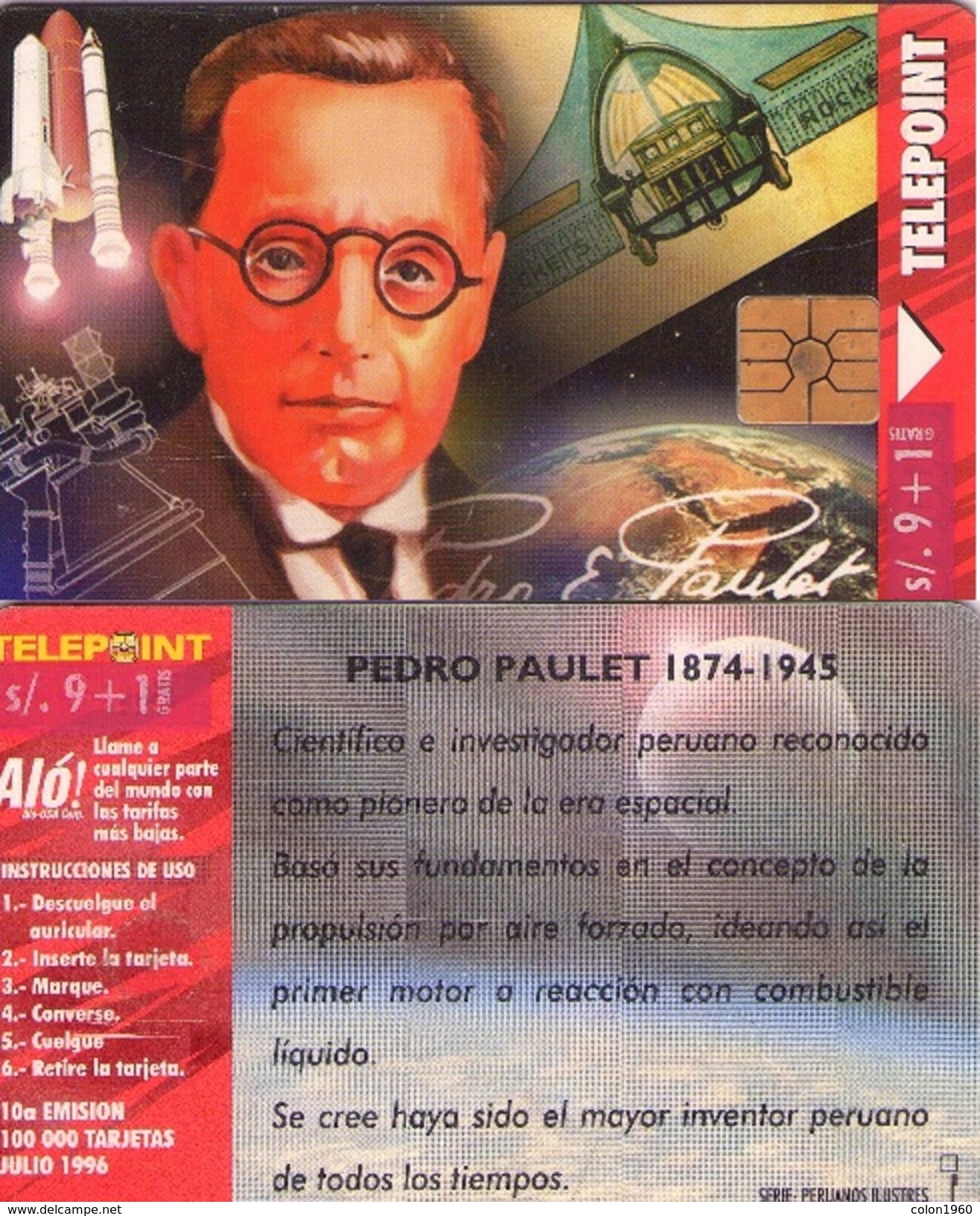 TARJETA TELEFONICA DE PERU. CIENTIFICO, PEDRO PAULET. (224) - Peru