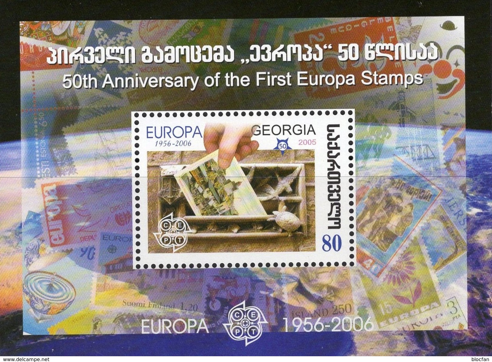CEPT Stamps On Stamp Card 1956-2006 GEORGIA Block 36 ** 3€ Bloques Hojita S/s Bloc Sheet M/s Bf Philatelic Georgien - 1956