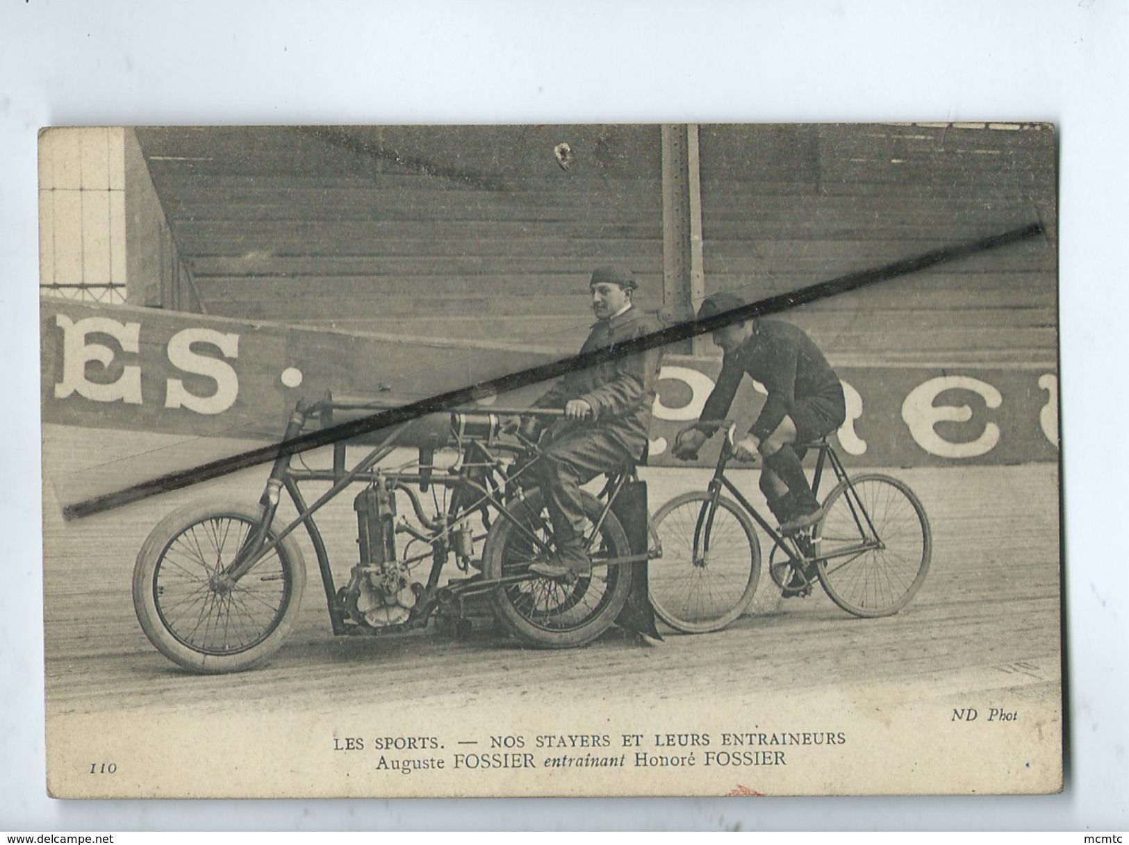 CPA  Abîmée  - Les Sports - Nos Stayers Et Leurs Entraîneurs - Auguste Fossier Entraînant Honoré Fossier - Radsport