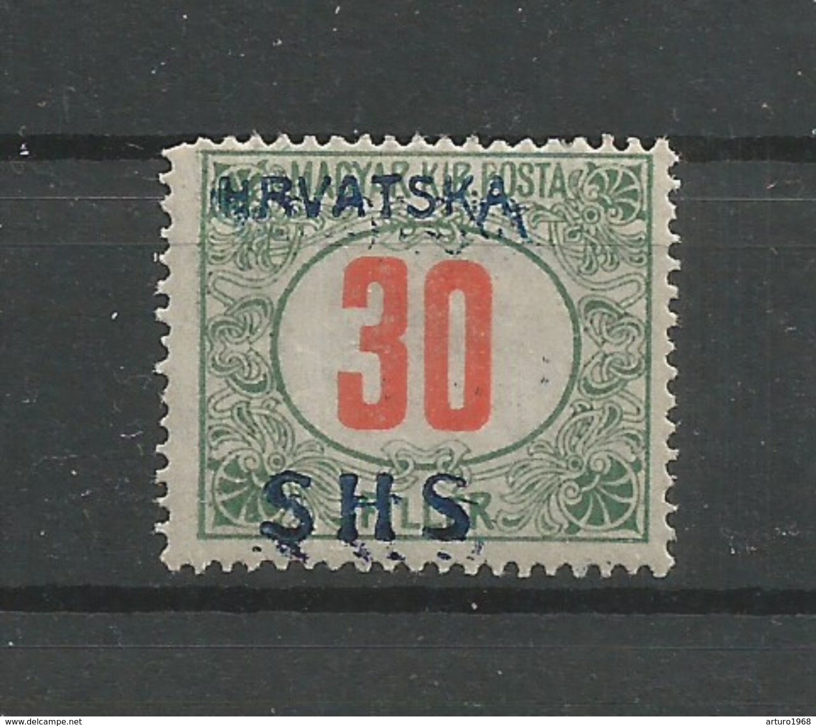 Yugoslavia Kingdom SHS Jugoslawien - Mi.Porto 33DD With DOUBLE Overprint - Mint / MH / * 1918 Short Corner - Portomarken