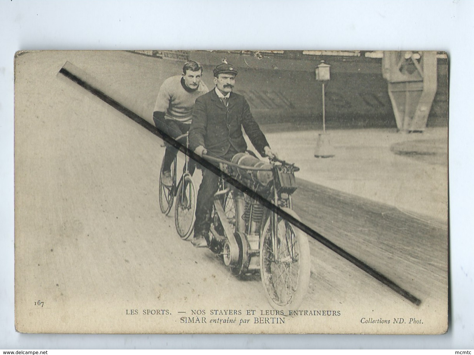 CPA  Abîmée  - Les Sports - Nos Stayers Et Leurs Entraîneurs - Simar Entraîné Par Bertin - Cycling