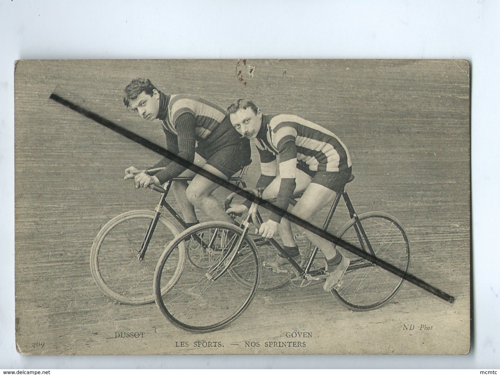 CPA  Abîmée  - Les Sports - Nos Sprinters  - Duvo  -  Goven - Cyclisme