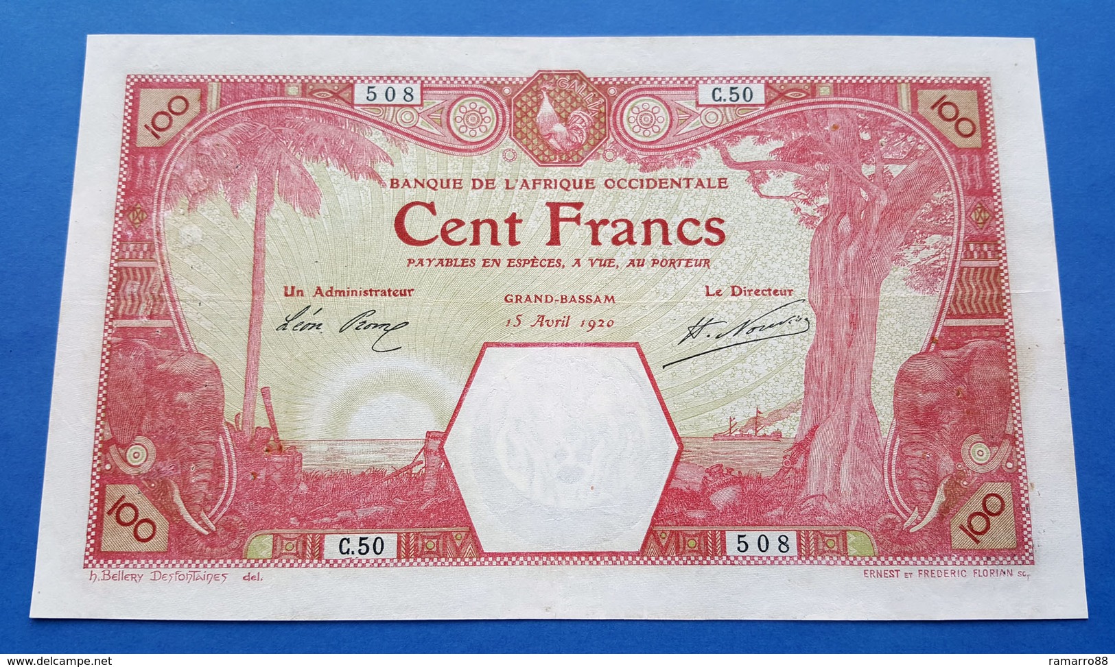 French West Africa AOF 100 Francs Grand Bassam 1920 Pick # 11Dc - AVF - Other - Africa