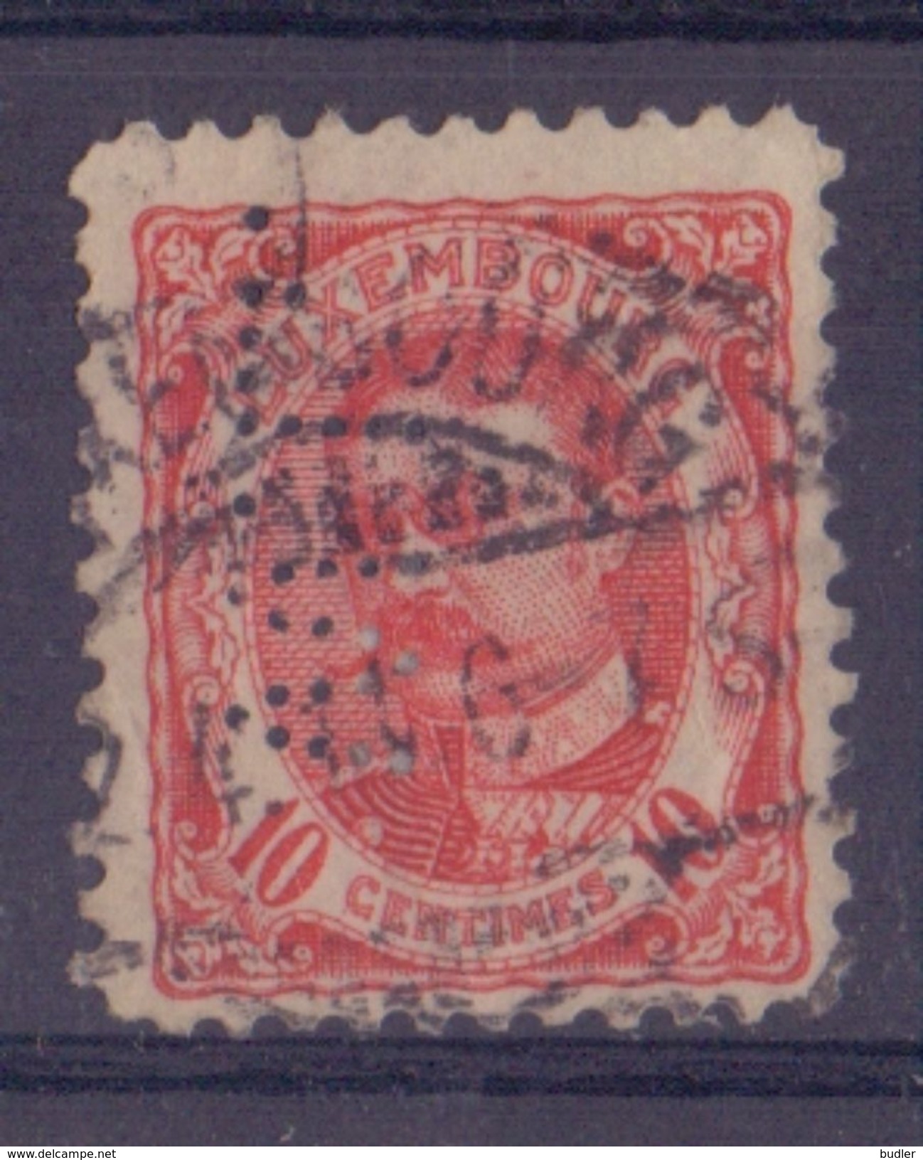 LUXEMBOURG :1910:PERFIN: Y.74 Gestempeld Met Perforatie/oblitéré Avec Perforation/cancelled With Perforation ## W. L. ## - ...-1852 Prephilately