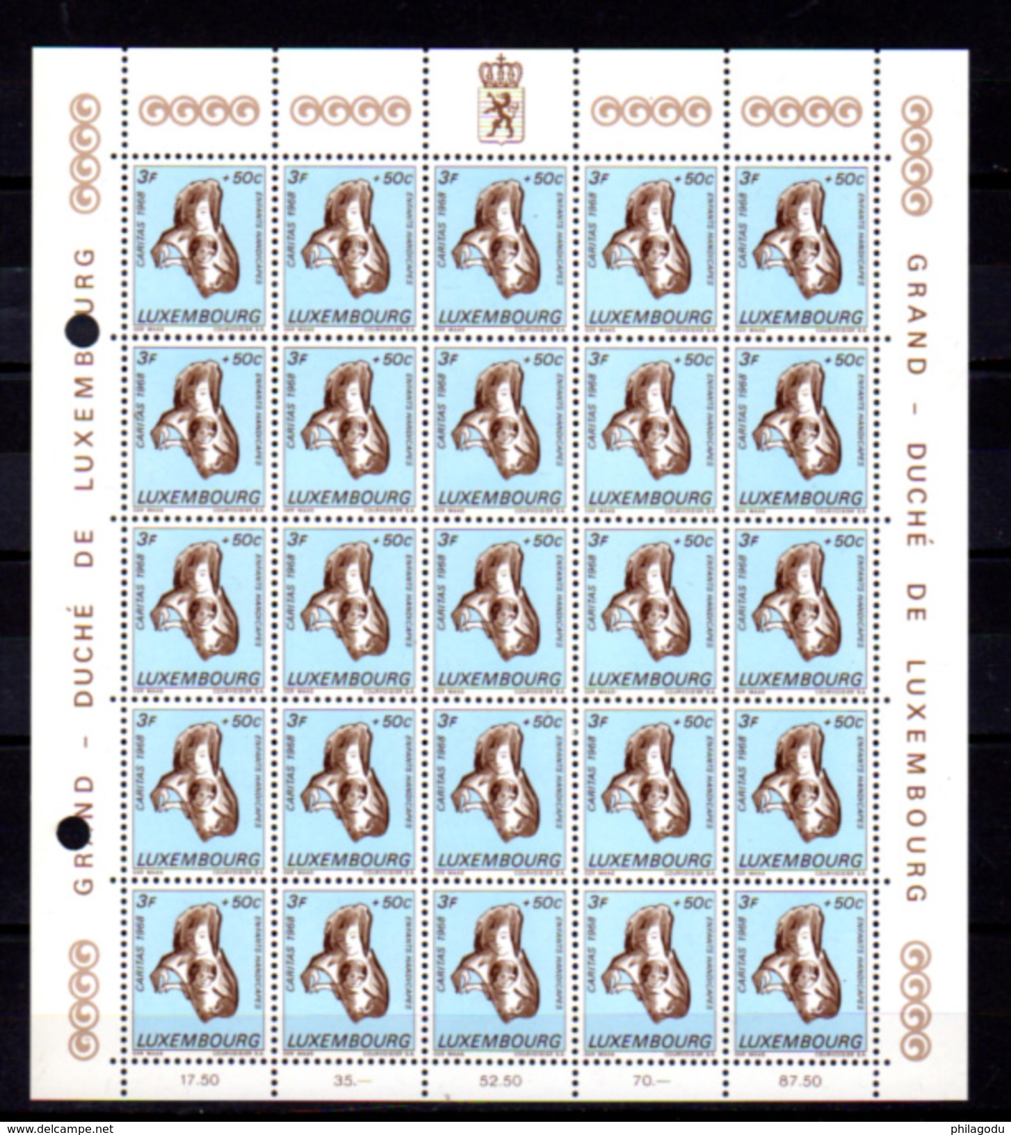 1968,    Enfants Handicapés, 729 /734**en Feuille De 25, Cote 100 €, - Hojas Completas