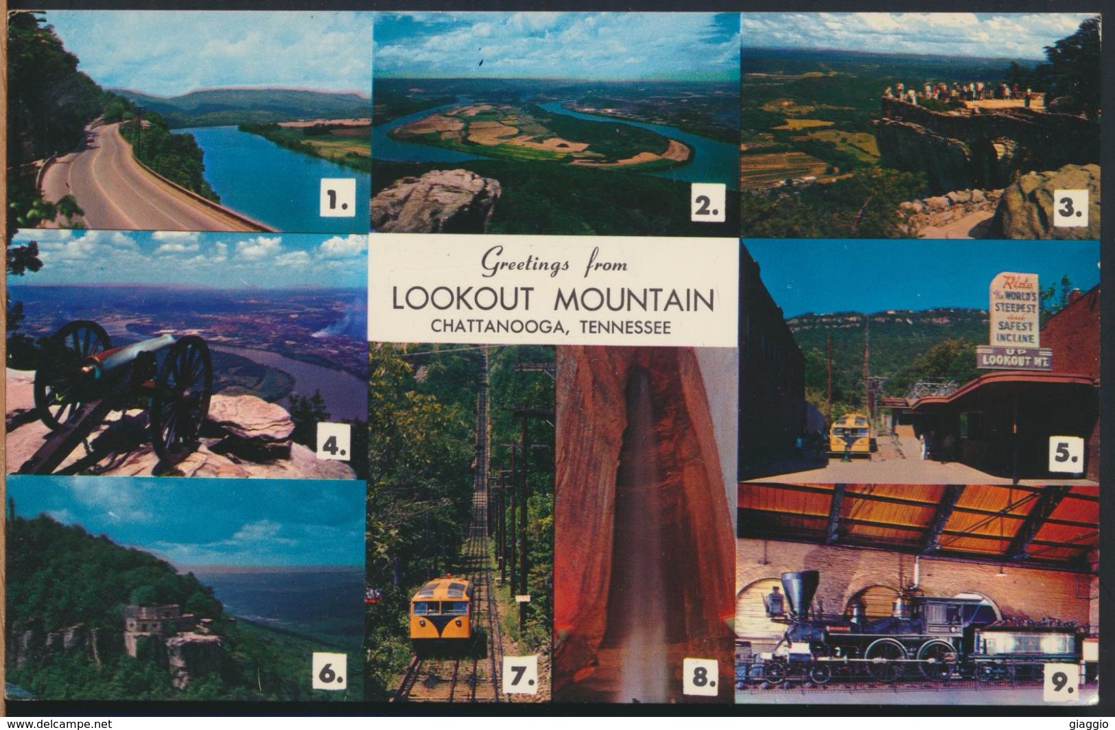 °°° 7931 - TN - CHATTANOOGA - GREETINGS FROM LOOKOUT MOUNTAIN - 1966 With Stamps °°° - Chattanooga