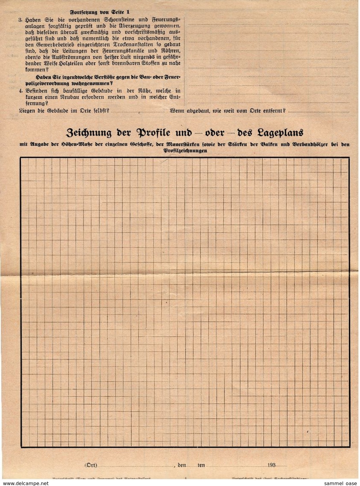 1935  -  Blanko-Antrag Gebäude-Beschreibung  -  Feuersozietät Für Die Provinz Ostpreußen - Historical Documents