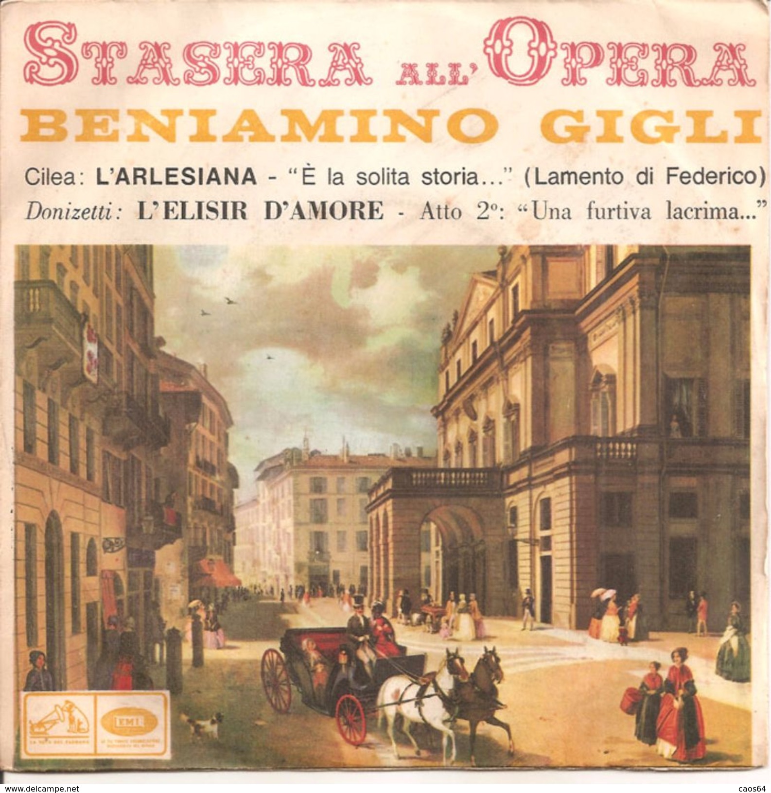 Beniamino Gigli L'Arlesiana L'elisir D'amore (7", Single) - Opera / Operette