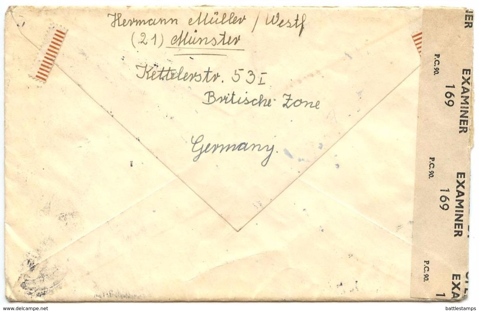 Germany 1947 Censor Cover Münster To Chicago Illinois, Scott 544 X 3 & 553 - Sonstige & Ohne Zuordnung