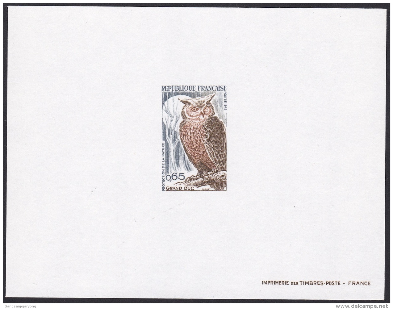 France Sc1339 Nature Protection, Bird, Eagle Owl, Oiseau, Chouette, Deluxe Proof, Epreuve - Owls