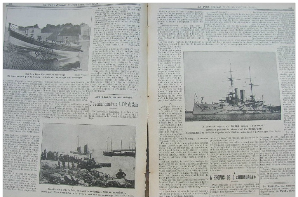 JOURNAL MILITAIRE 1905N°83:ILE DE SEIN"AMIRAL-BARRERA"/TAMBOURS TIRAILLEURS TONKINOIS/LA"SIDI-BRAHIM" /BOSNIE-HERZEGOVIN - Autres & Non Classés