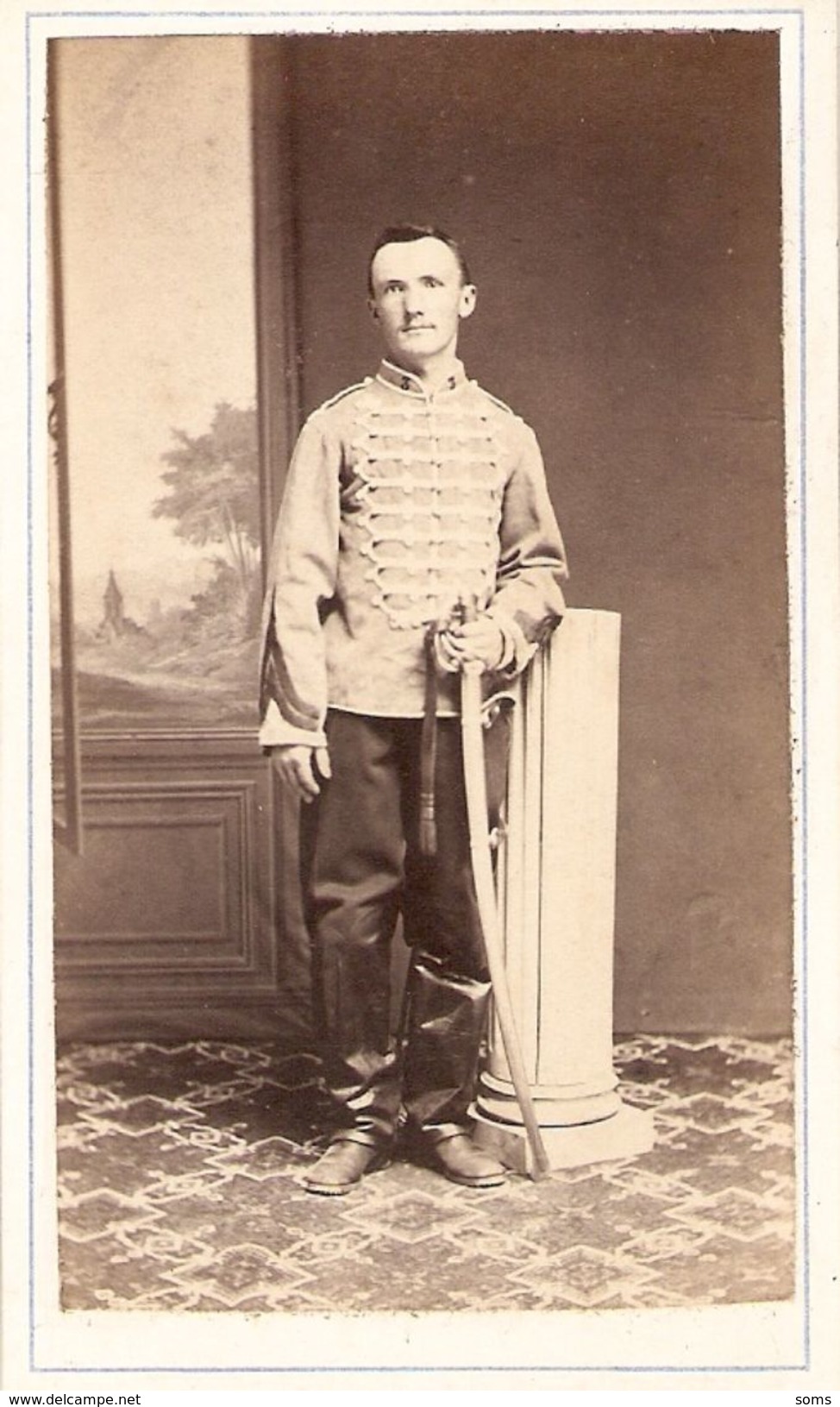 Rare Photographie Ancienne Par Clavier à Sétif (Algérie), Chasseur D'Afrique Du 3e RCA, Photo Cdv Vers 1875, Dolman - War, Military