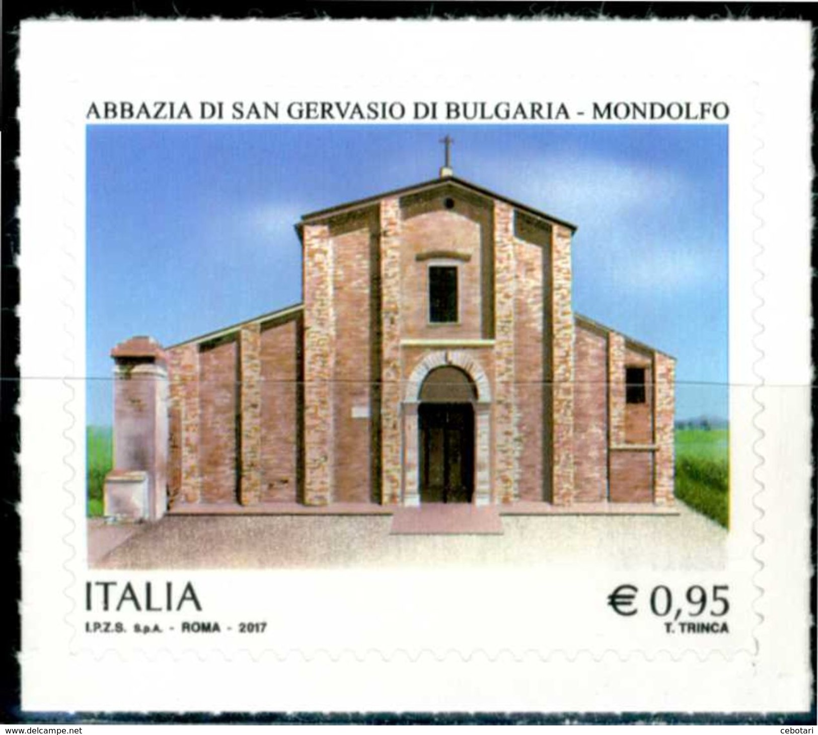 ITALIA / ITALY 2017** - Abbazia Di San Gervaso Di Bulgaria - Mondolfo - 1 Val. Autoadesivo Come Da Scansione. - 2011-20:  Nuevos