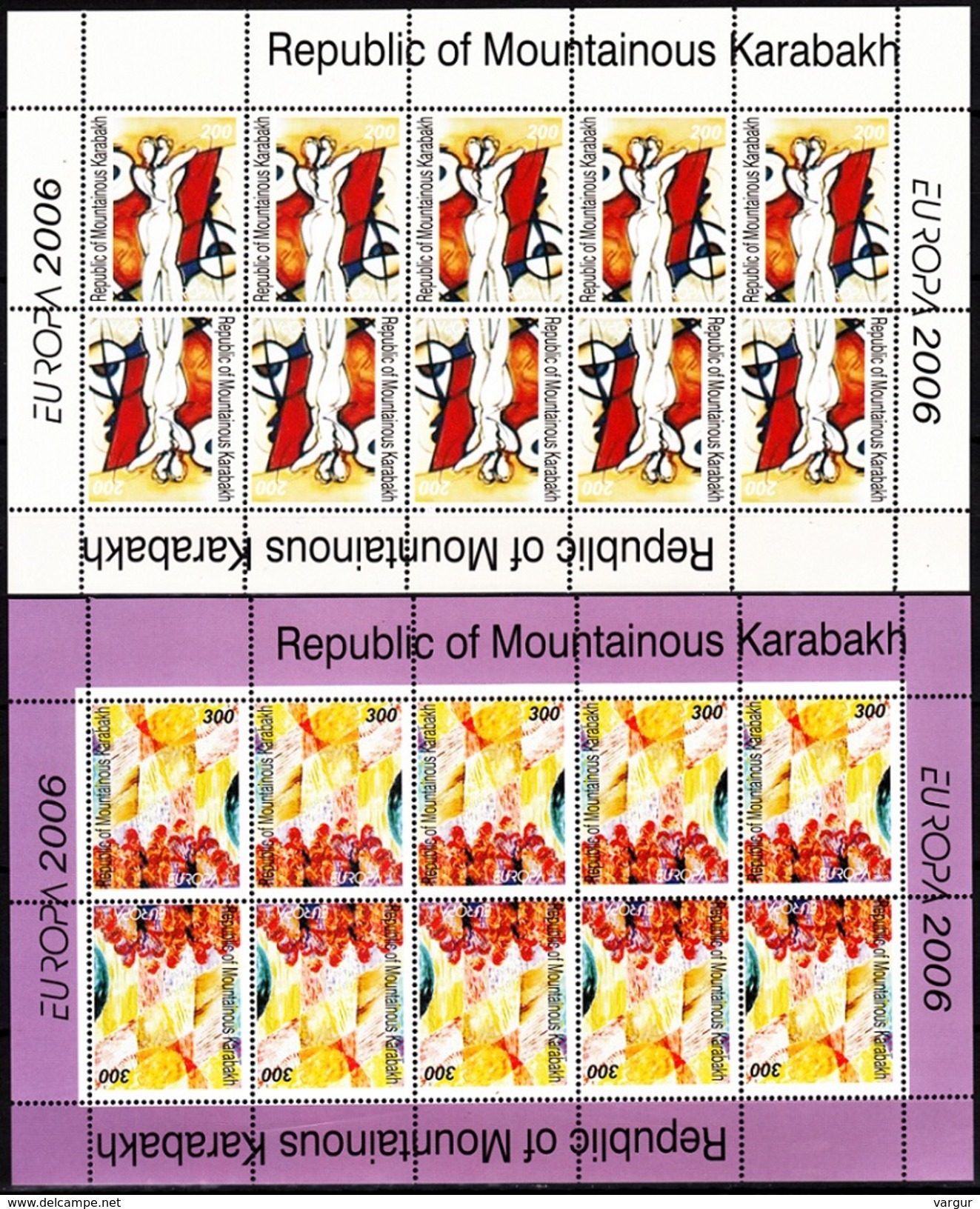 ARMENIA / KARABAKH 2006 EUROPA: Integration. Paintings. MINI-SHEETS, MNH - 2006