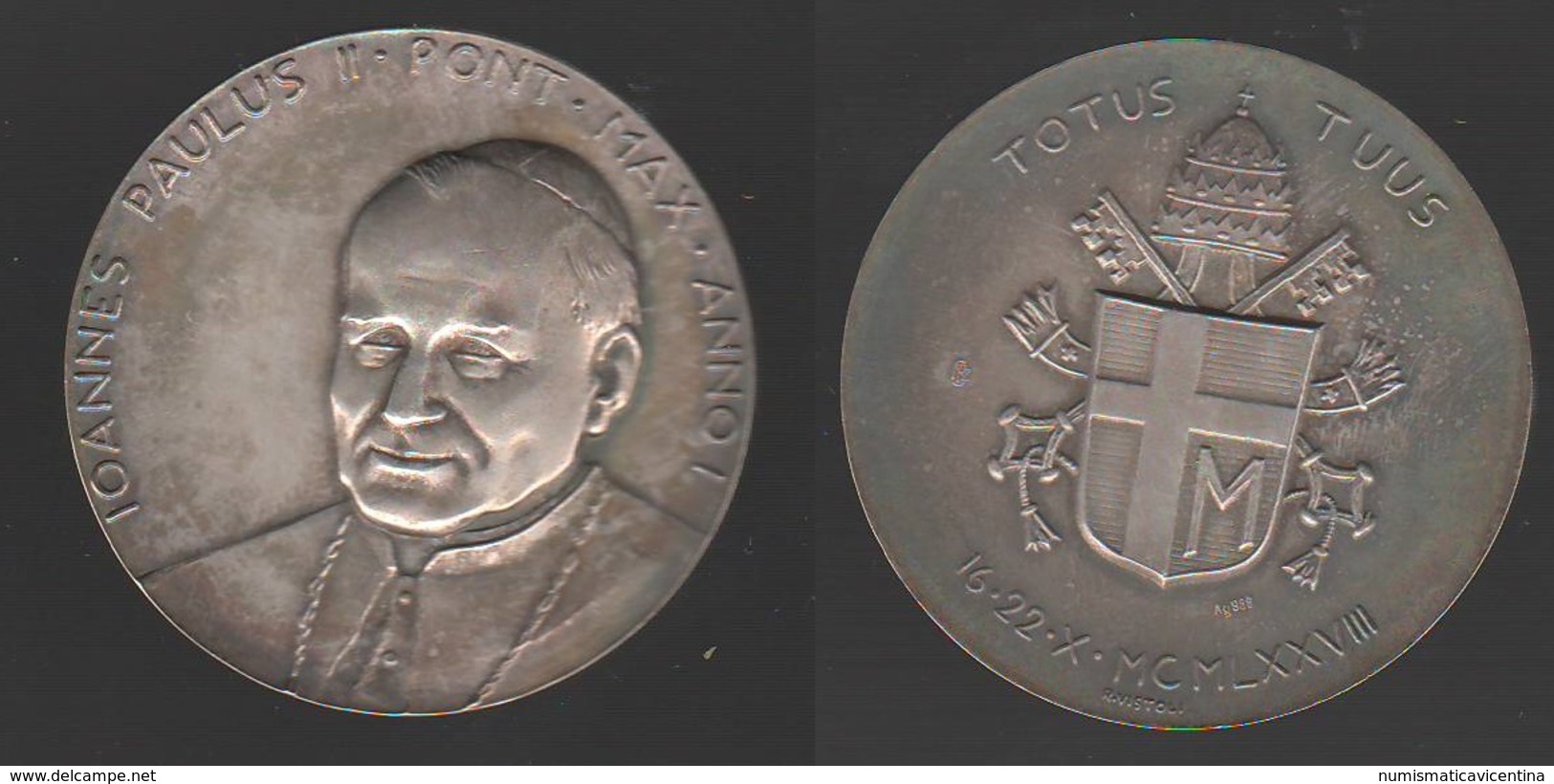 Vaticano Papa Giovanni Paolo II Medaglia Totus Tuus 1978 - Altri & Non Classificati