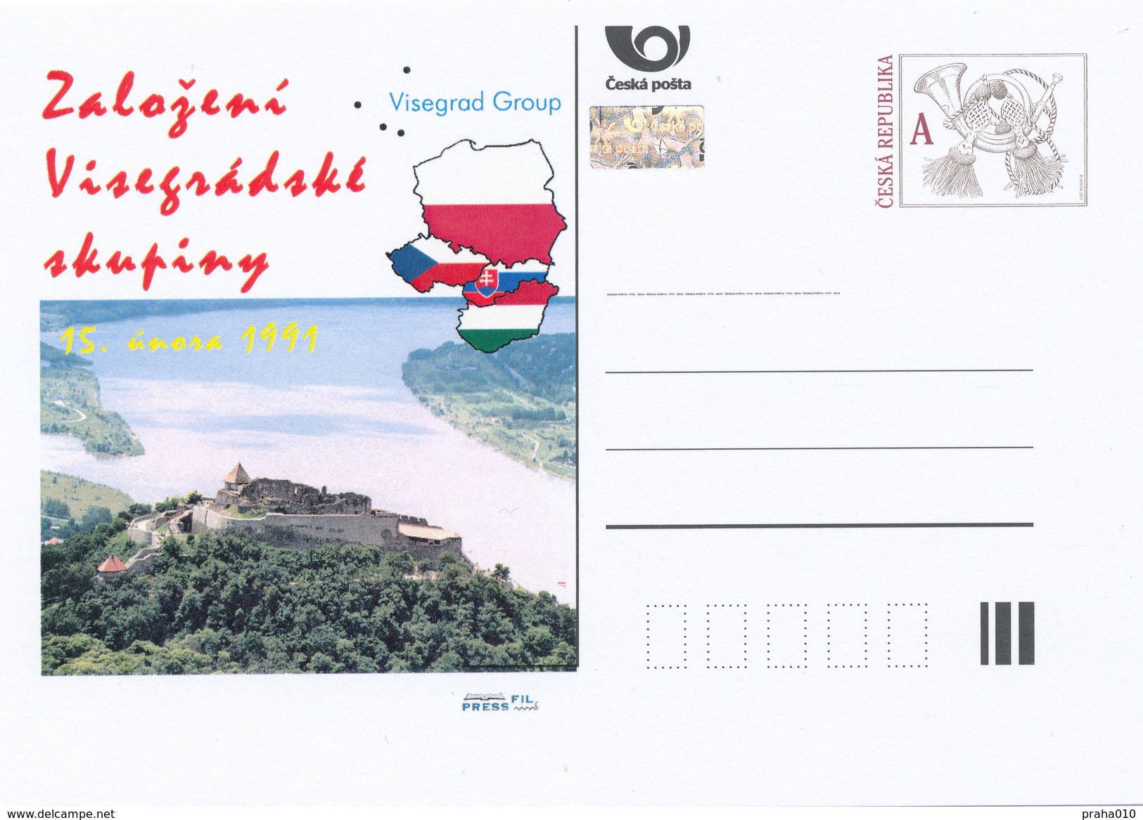 Tschech. Rep. / Ganzsachen (Pre2016/04) Gründung Der Visegrad-Gruppe (1991), 25. Jahrestag; Plintenburg - Sonstige & Ohne Zuordnung