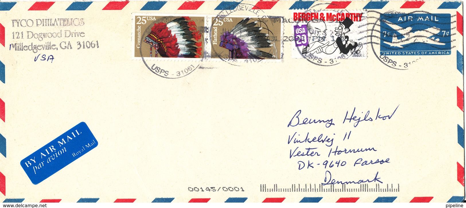 USA Postal Stationery Cover Uprated And Sent To Denmark - 2001-10