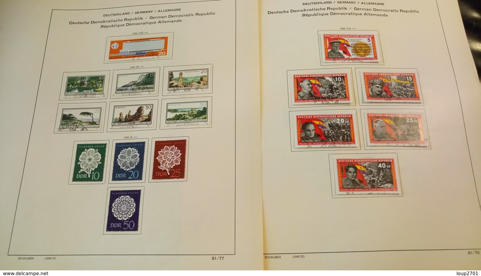 F339 GROS LOT FEUILLES SCHAUBEK DDR 1965/1976 NEUFS / OB A TRIER BELLE COTE DÉPART 10€