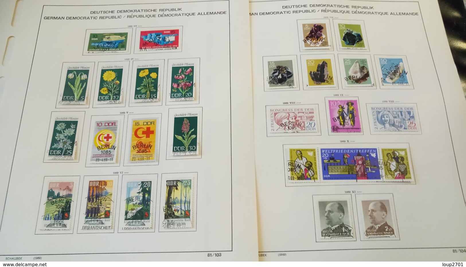 F339 GROS LOT FEUILLES SCHAUBEK DDR 1965/1976 NEUFS / OB A TRIER BELLE COTE DÉPART 10€