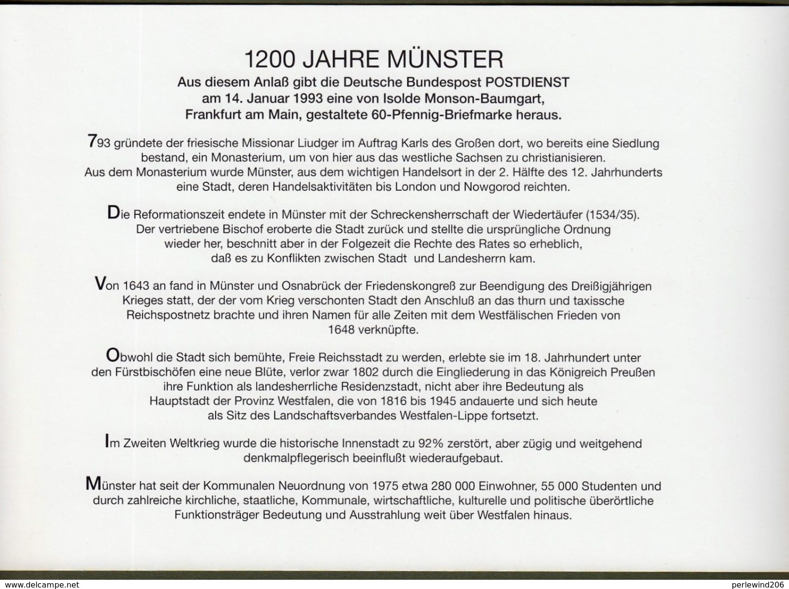 Bund: Minister Card - Ministerkarte, Vierblock Mi-Nr. 1645 ESST: "  1200 Jahre Münster " !           X - Briefe U. Dokumente