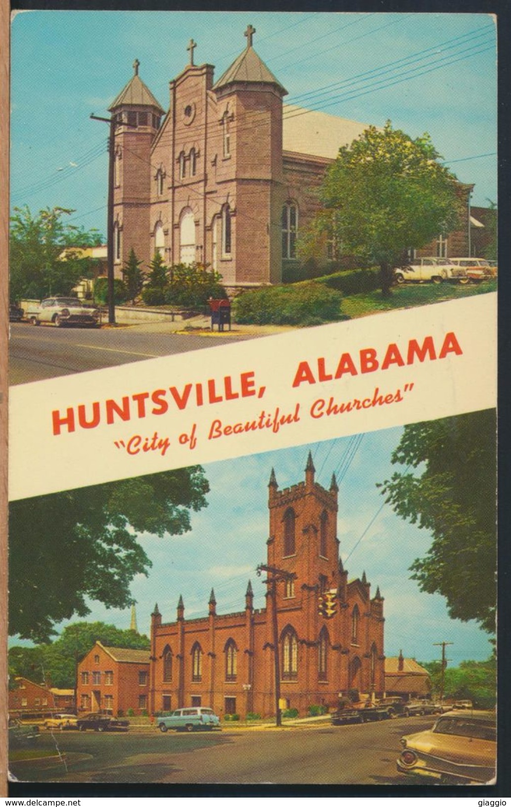 °°° 7982 - AL - HUNTSVILLE - VIEWS - CITY OF BEAUTIFUL CHURCHES - 1966 With Stamps °°° - Huntsville