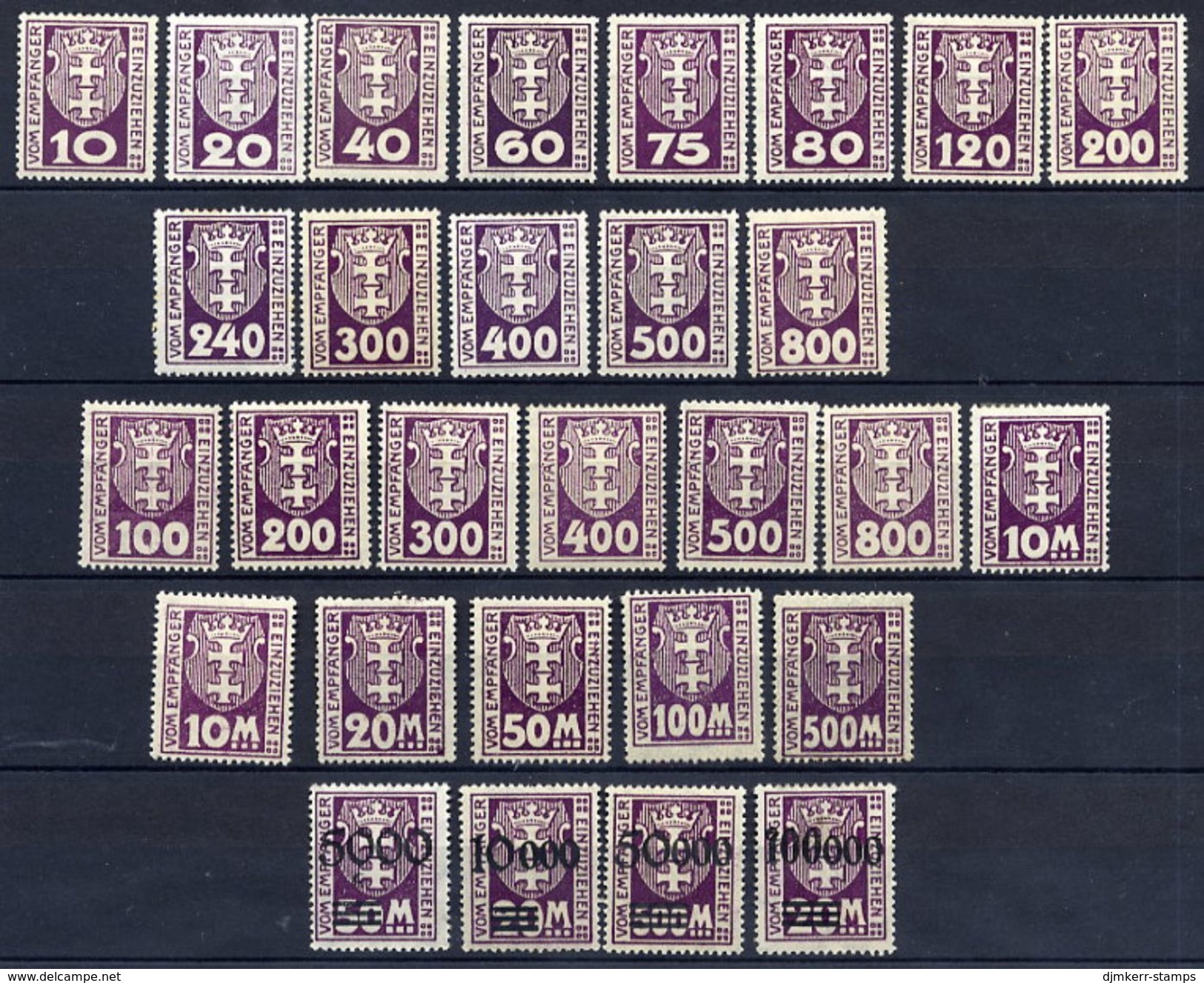 DANZIG 1921-23  Postage Due Issues  LHM / *.  Michel Porto 1-29 - Other & Unclassified