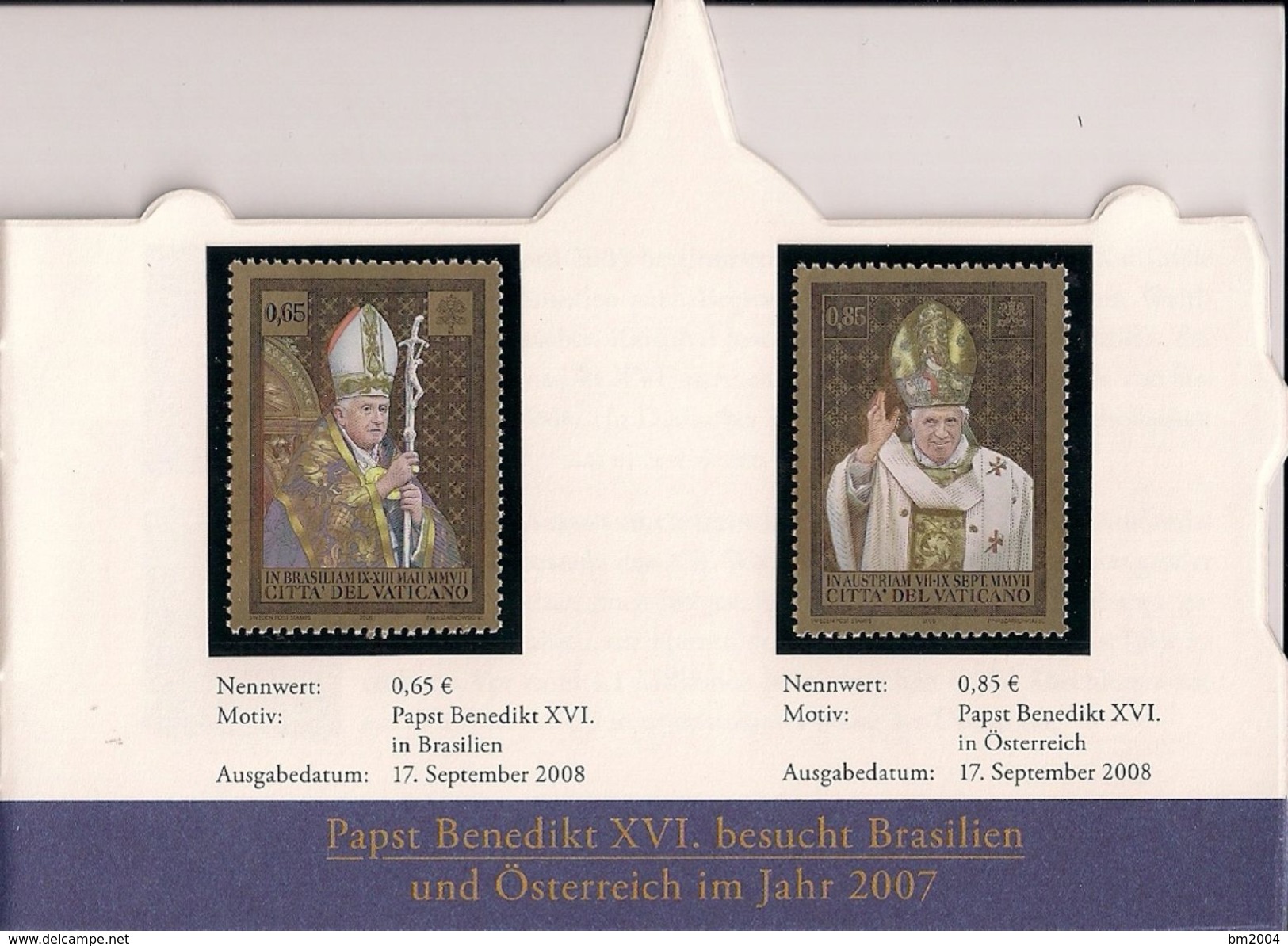 2010 Vatikan Booklet  5 Jahre Pontifikat Papst Benedikt XVI. - Unused Stamps