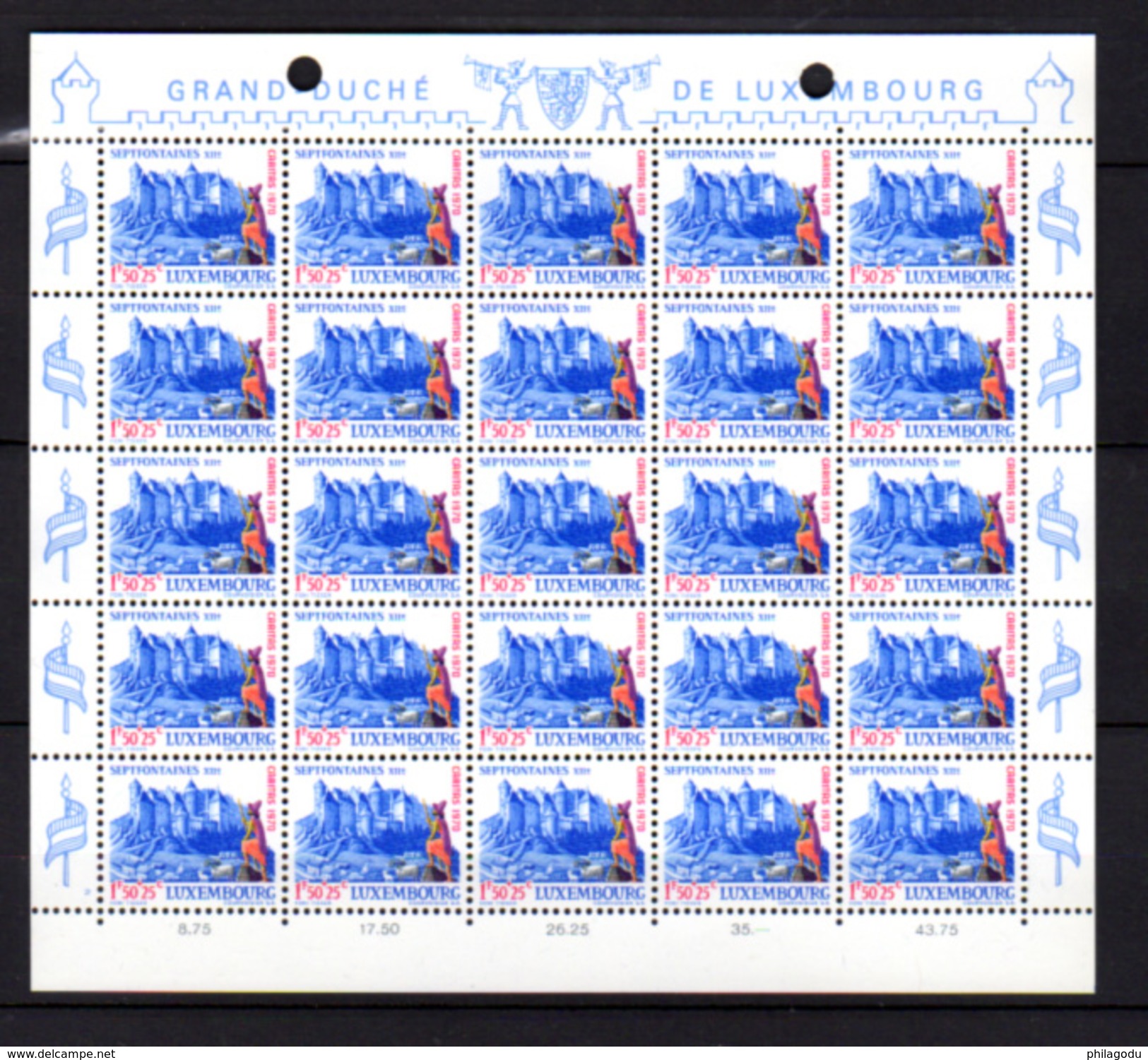 1970,  œuvres Sociales, 764 / 769**en Feuilles De 25, Cote 75 €, - Volledige Vellen