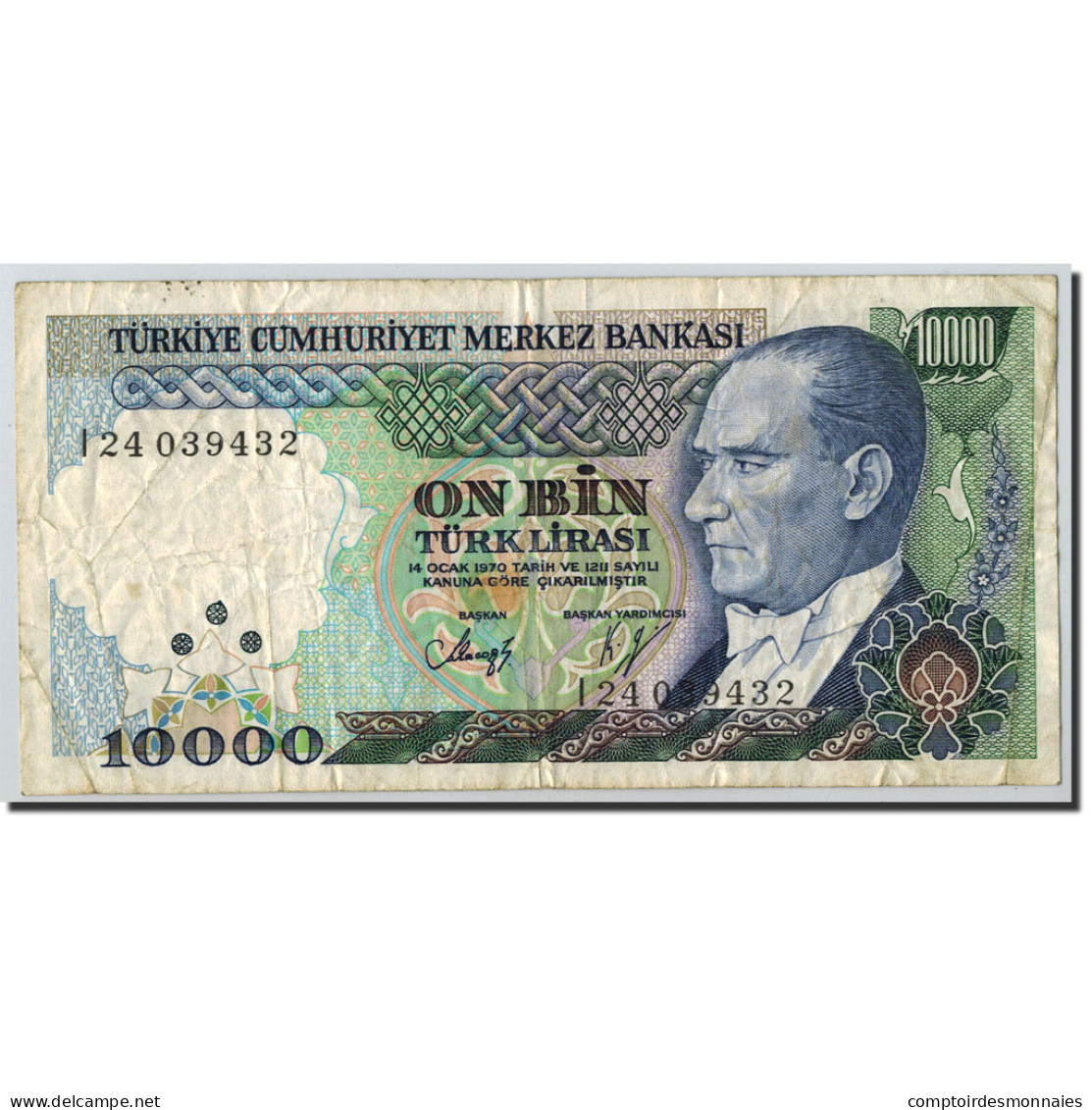 Billet, Turquie, 10,000 Lira, 1970, UNdated (1970), KM:200, TTB - Turquie