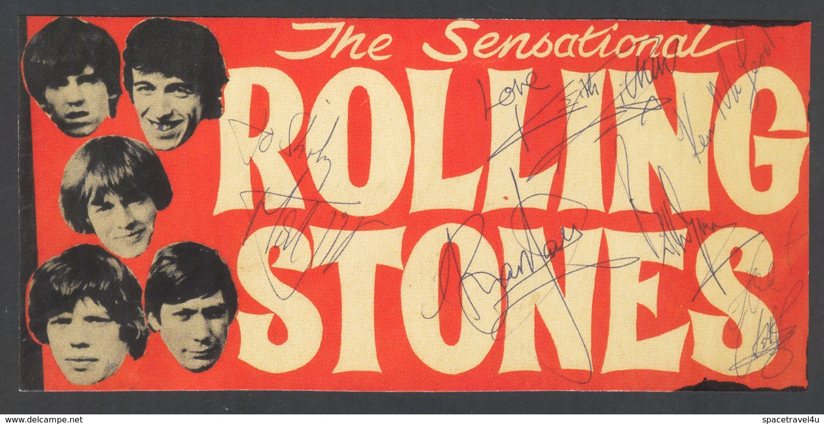 THE ROLLING STONES - Vintage PHOTO Autograph REPRINT - 14.7 X 6.9 Cm (VF-21-03) - Autres & Non Classés