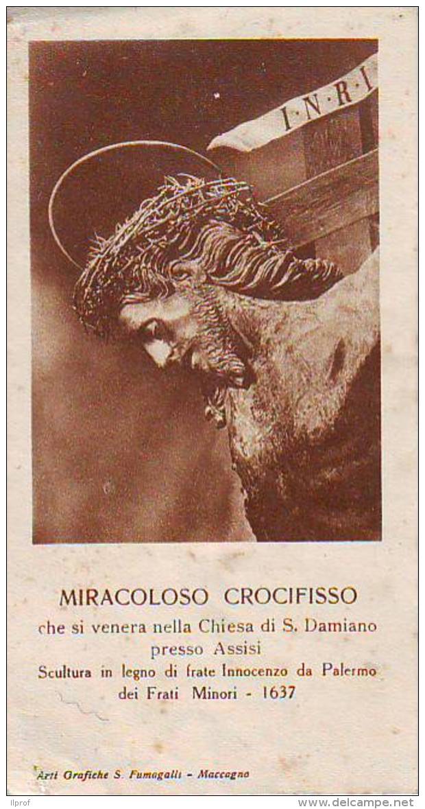 Miracoloso Crocifisso  In Assisi, Vecchio Santino  Ed. Fumagalli  Maccagno - Religione & Esoterismo