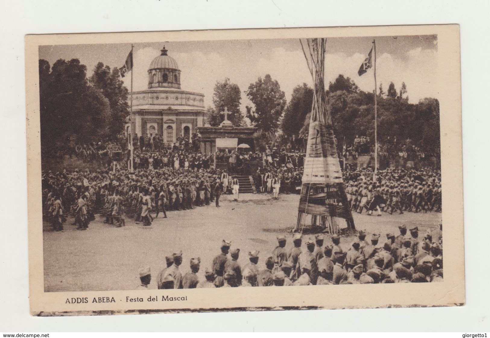 ADDIS ABEBA - FESTA DEL MASCAL - AFRICA ORIENTALE VIAGGIATA 1937 - POSTCARD - Etiopía