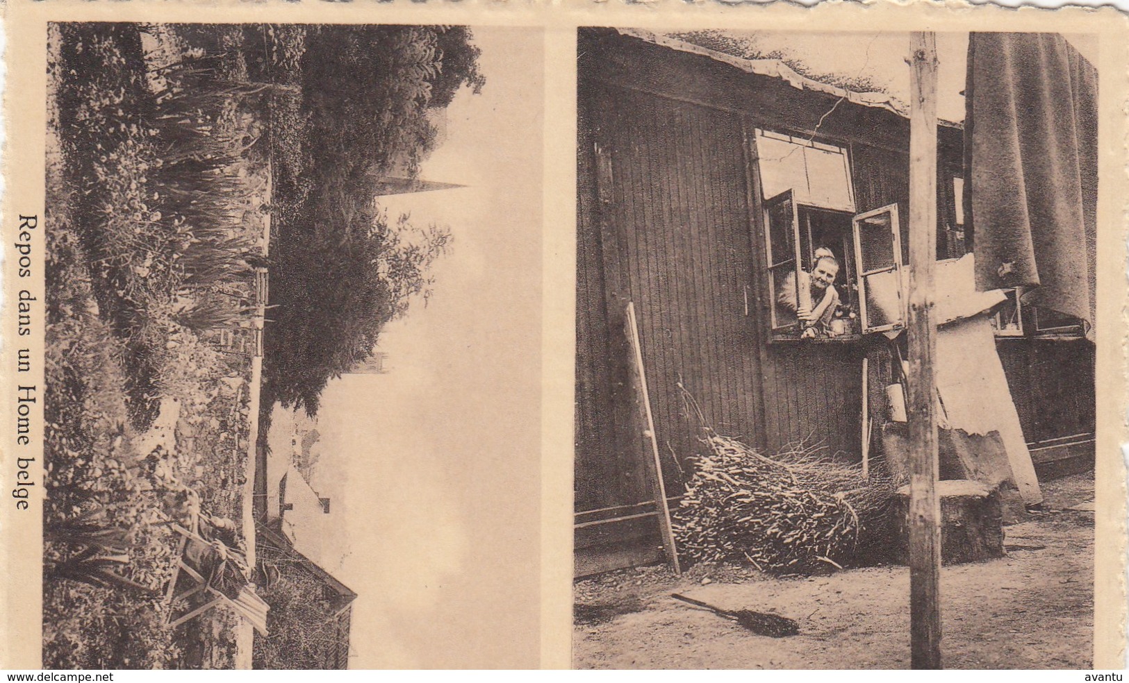 HUY / AIDE AUX PERSONNES DEPLACEES / RUE DU MARCHE / VUE SUR CABANE DANS LE CAMP / REPOS DANS UN HOME BELGE - Hoei