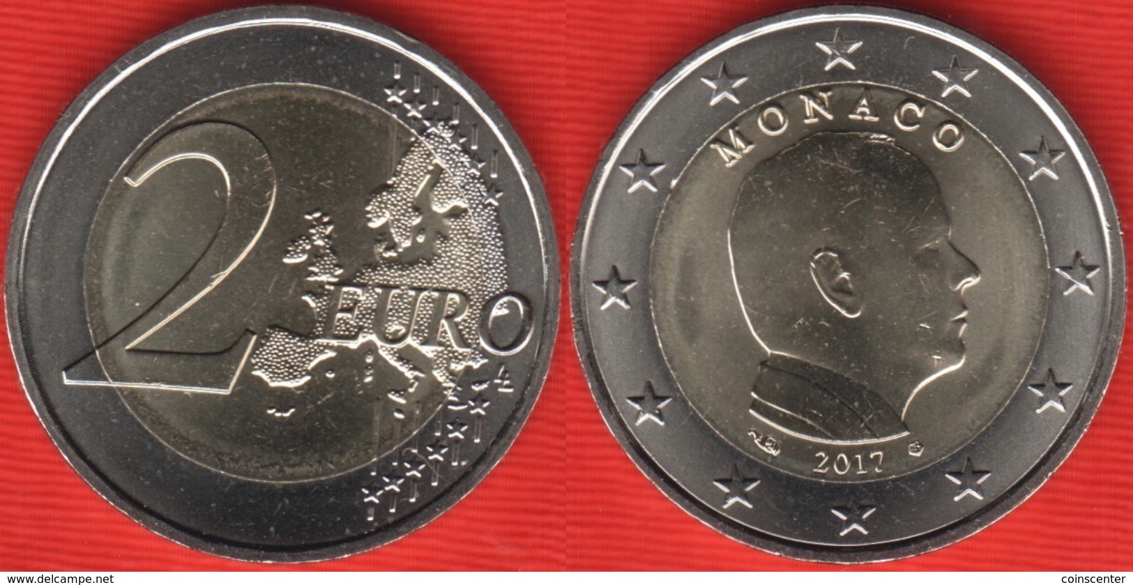 Monaco 2 Euro 2017 Km#195 "Prince Albert II" BiMetallic UNC - Monaco