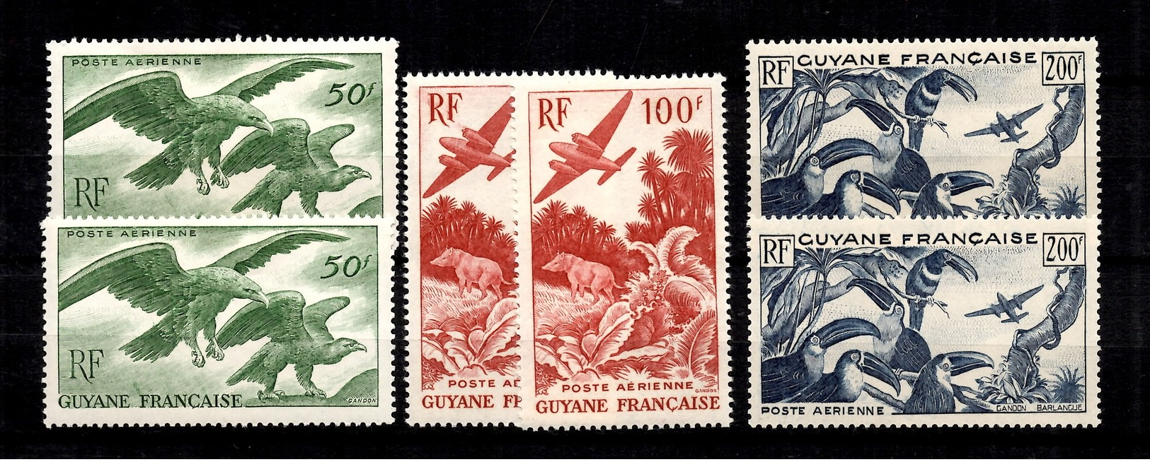 Guyane Poste Aérienne YT N° 35/37 Deux Séries Neuves ** MNH. TB. A Saisir! - Nuovi