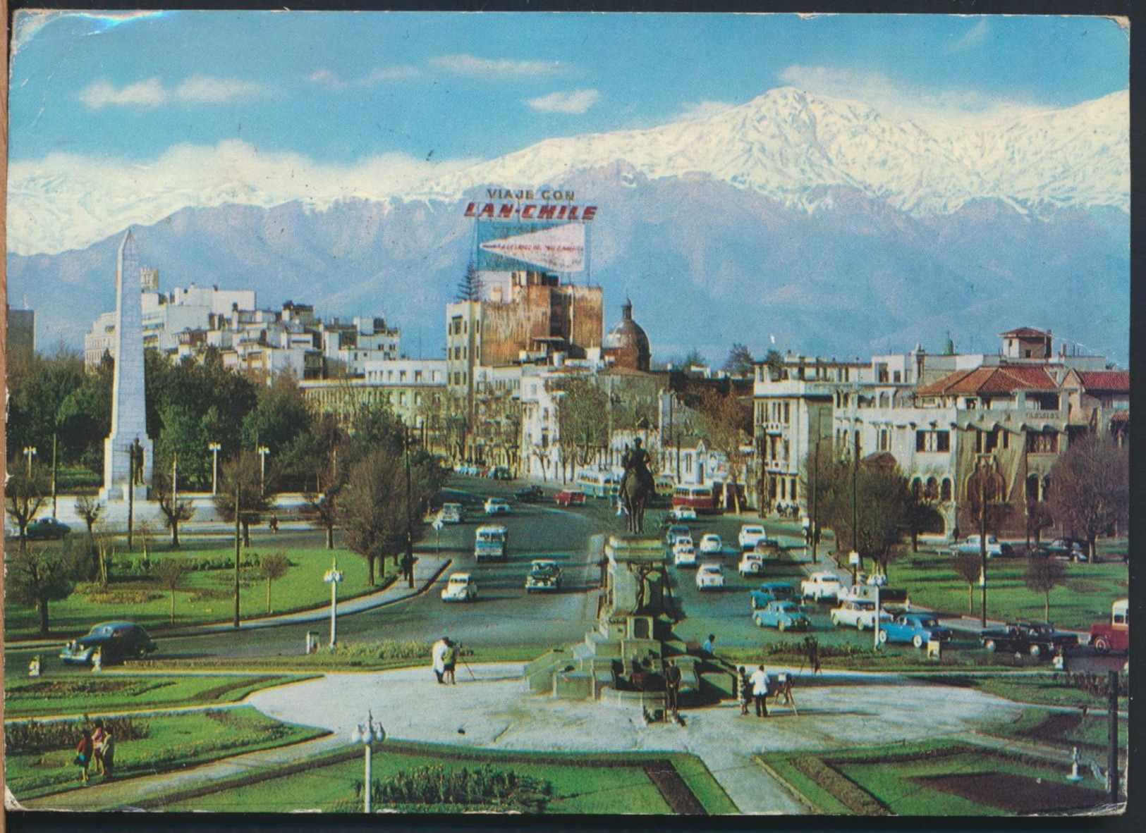 °°° 8003 - CHILE - SANTIAGO - PLAZA BAQUEDANO - 1967 With Stamps °°° - Chile