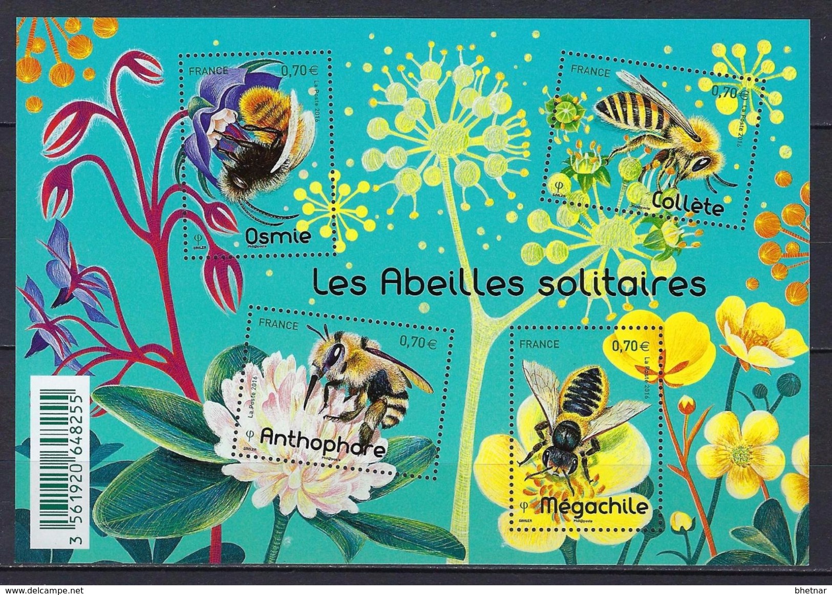 FR YT F5052 Feuille " Abeilles Solitaires " 2016 Neuf** - Neufs