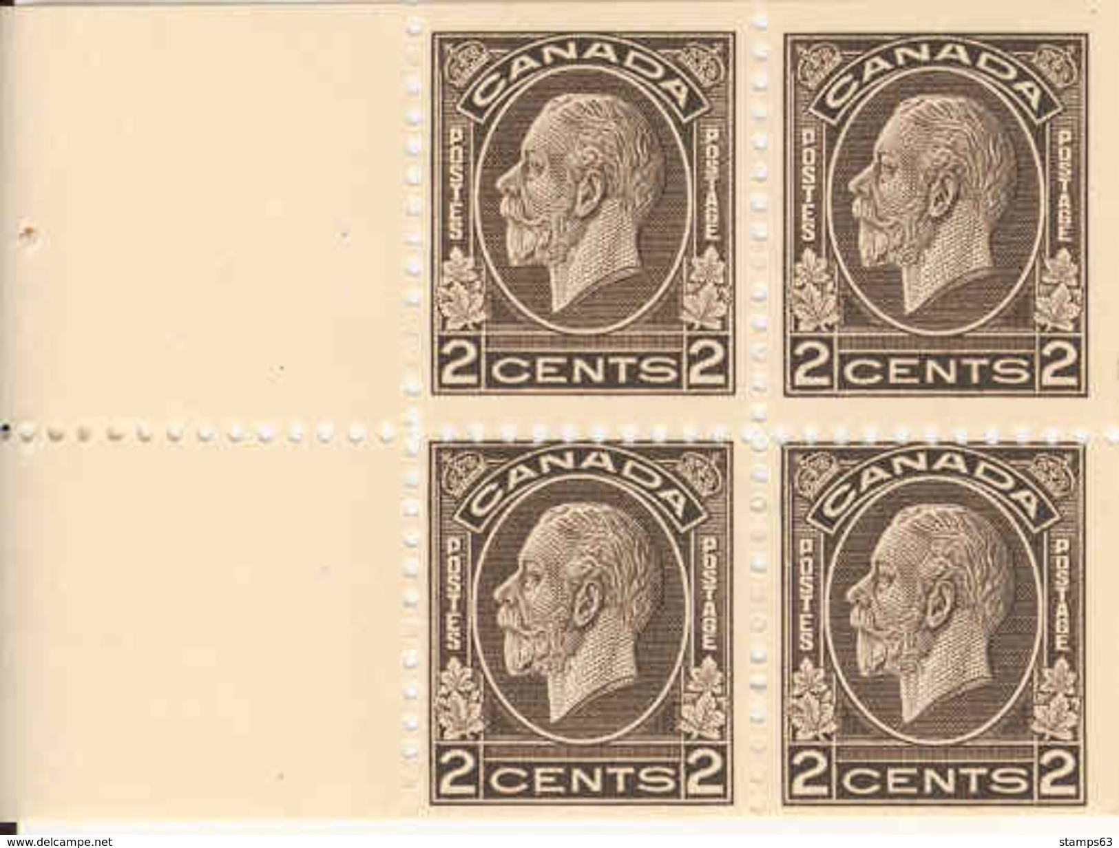 CANADA, 1933, Bookletpanes Of Booklet 22, 4x2c. Sc 196a - Volledige Velletjes