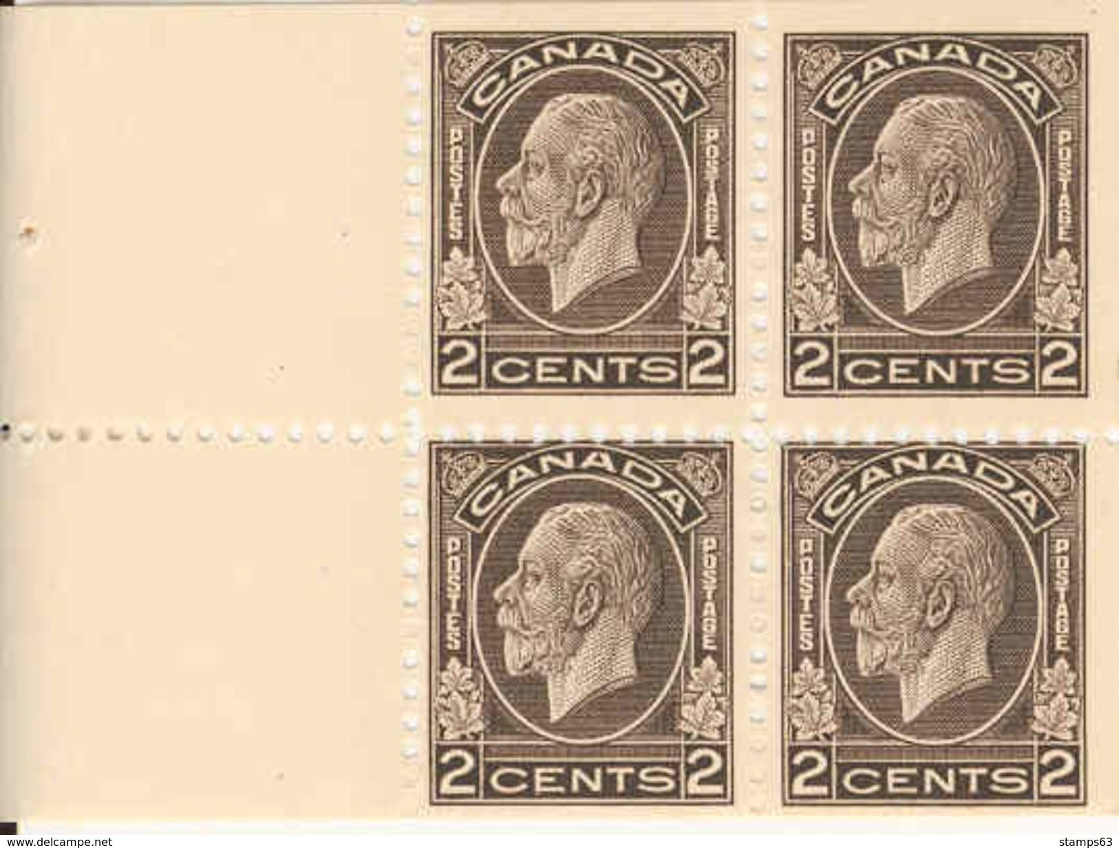 CANADA, 1933, Bookletpanes Of Booklet 22, 4x2c. Sc 196a - Pagine Del Libretto