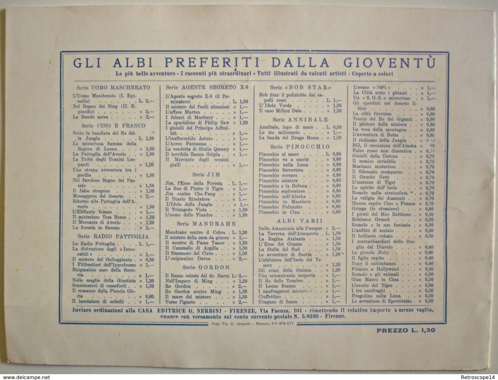 Agente Secreto X9. L'incubo Della Metropoli. Nerbini, 1976. Copie Limitatissime. - Clásicos 1930/50