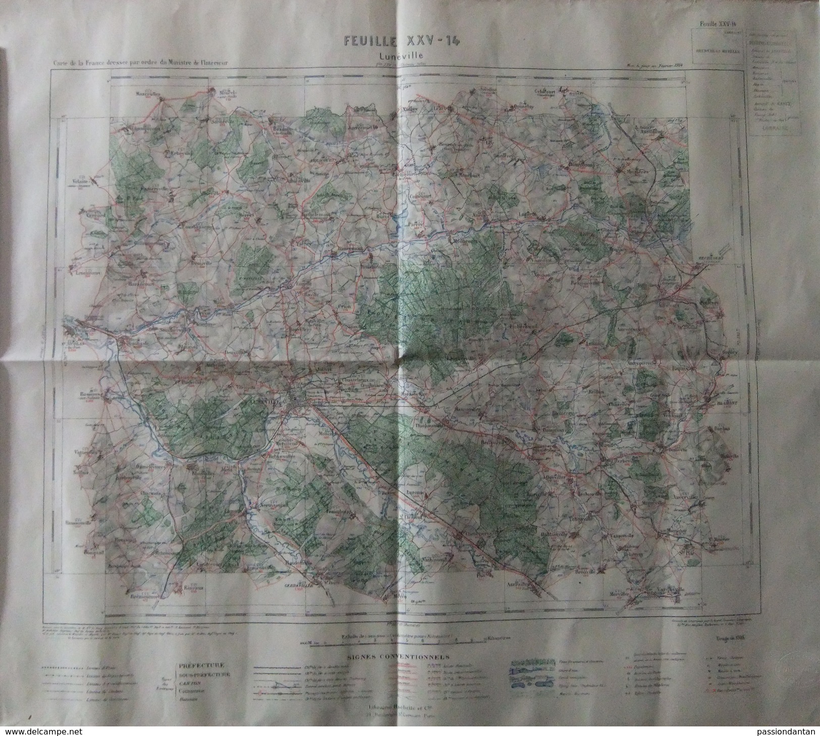 Carte Géographique Dressée Par Ordre Du Ministre De L'Intérieur - Lunéville Et Ses Environs - Année 1916 - Carte Geographique