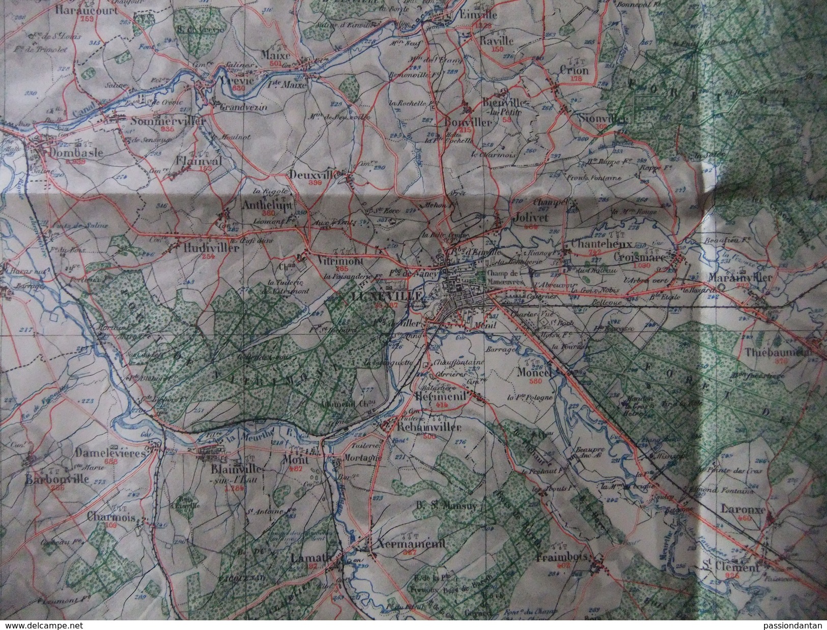 Carte Géographique Dressée Par Ordre Du Ministre De L'Intérieur - Lunéville Et Ses Environs - Année 1916 - Carte Geographique