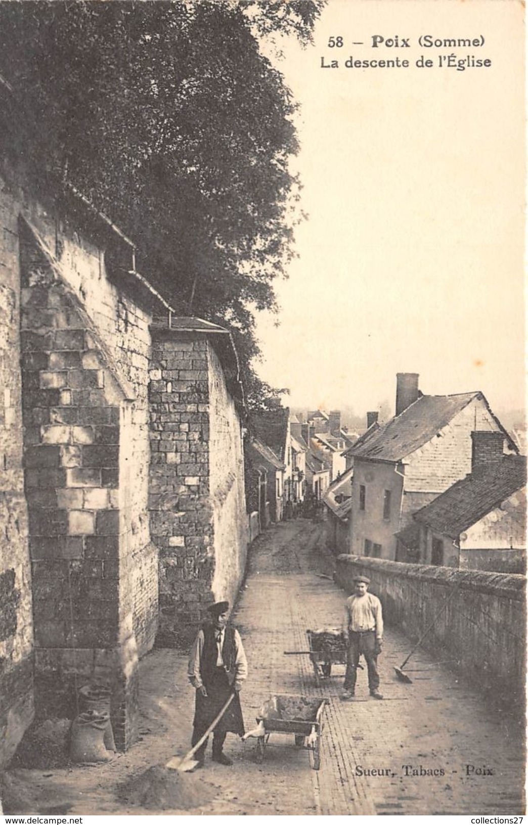 80-POIX- LA DESCENTE DE L'EGLISE - Poix-de-Picardie