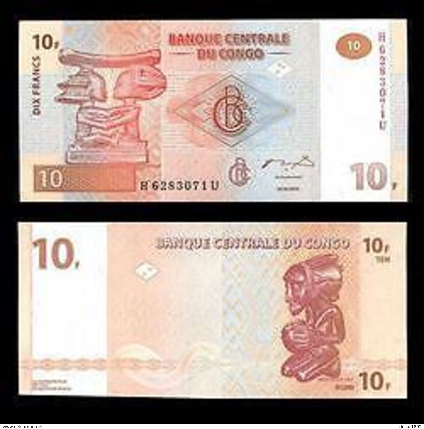 CONGO AFRICA Banconota 10 FRANCHI 2003 COPPA LUBA Nuova UNC - Andere & Zonder Classificatie