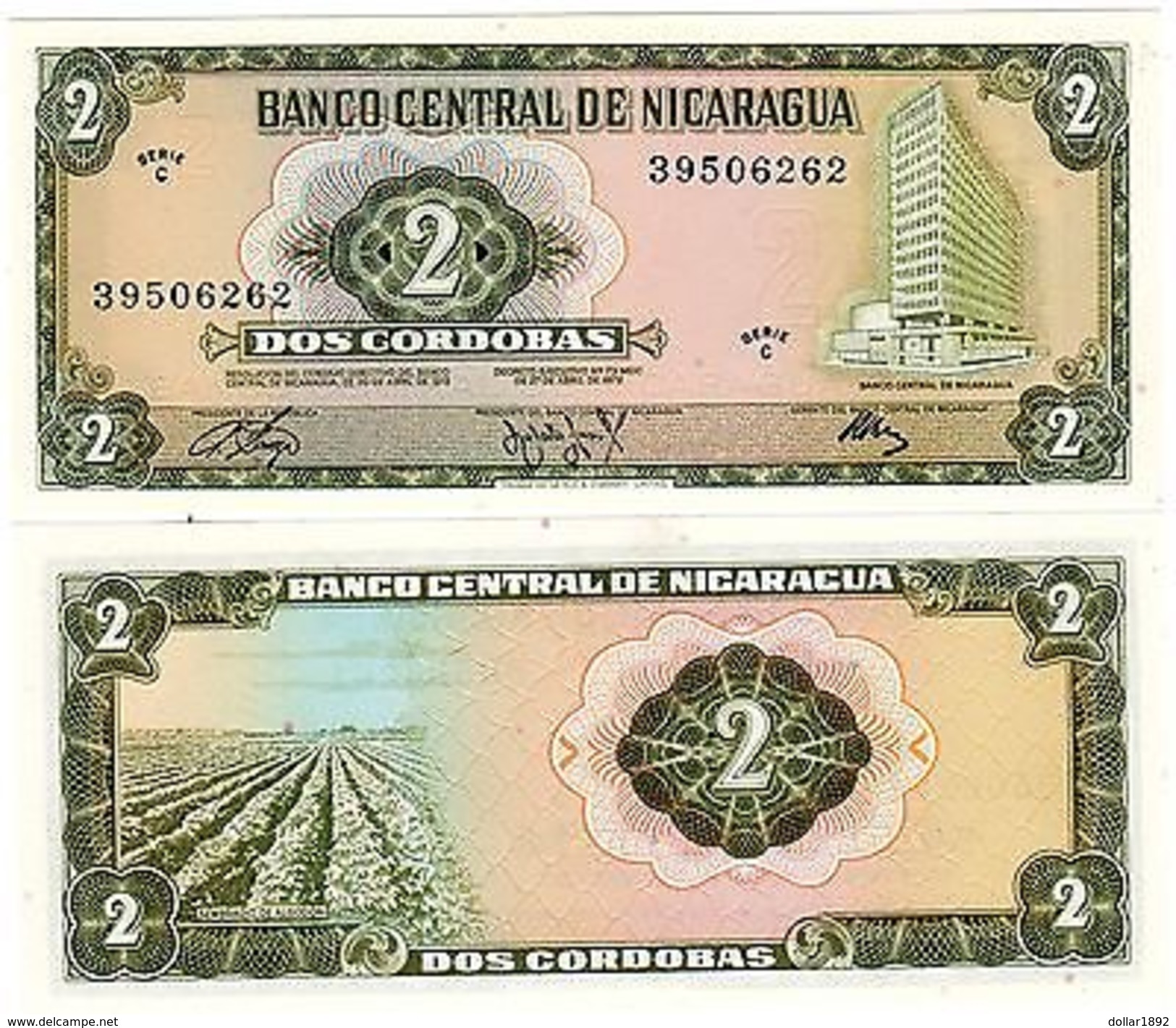 Nicaragua Billet 2 Cordobas 1972 SERIE C  P121a NEUF UNC - Andere - Amerika