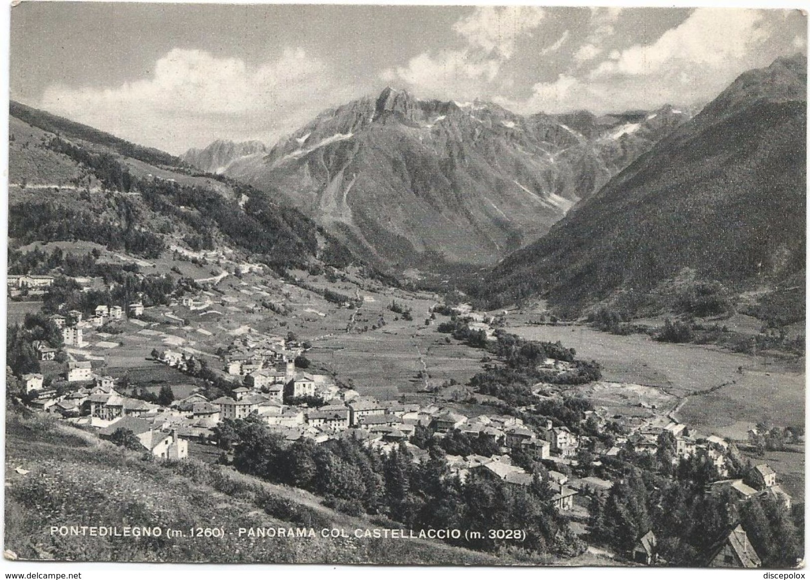 Z4869 Pontedilegno Ponte Di Legno (Brescia) - Panorama Col Castellaccio / Viaggiata 1960 - Autres & Non Classés