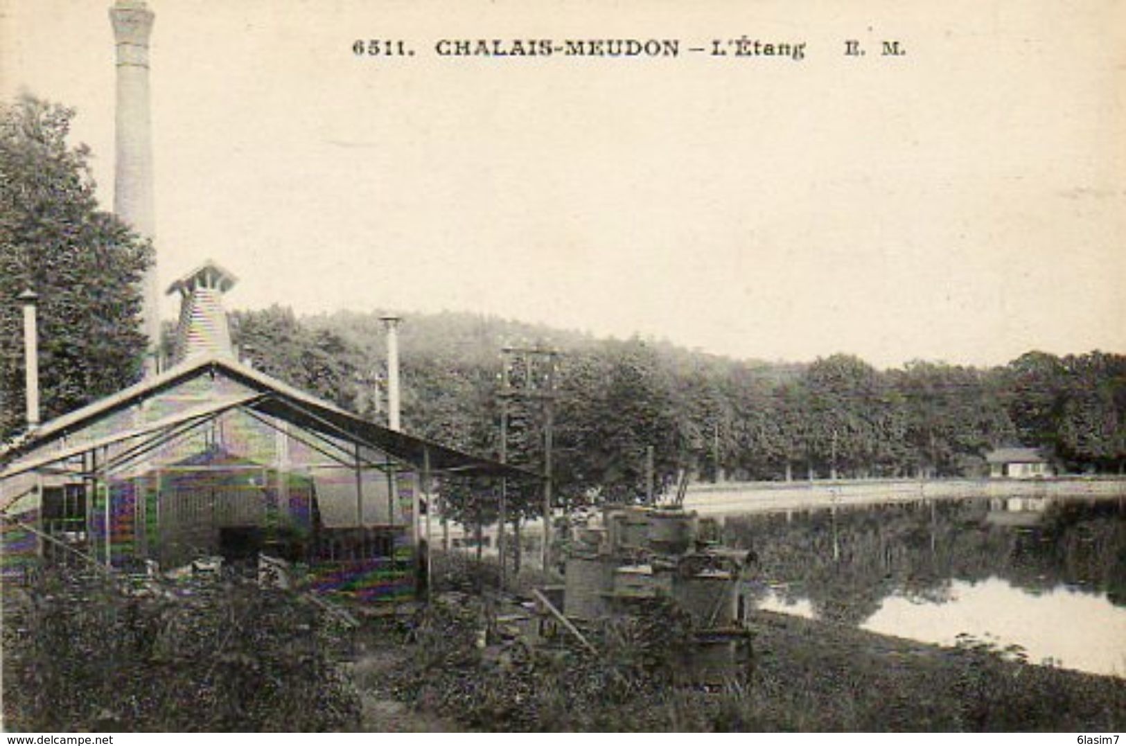 CPA - CHALAIS-MEUDON (92) - Aspect De L'Usine Au Bord De L'Etang Au Début Du Siècle - Meudon