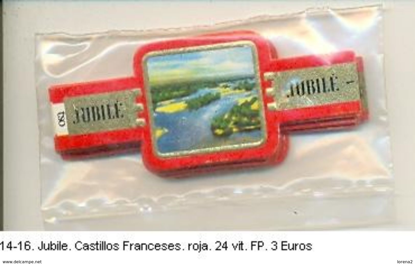 Vitolas Jubile. Castillos Franceses. Rojo. F.P. Ref. 14-1416 - Cigar Bands